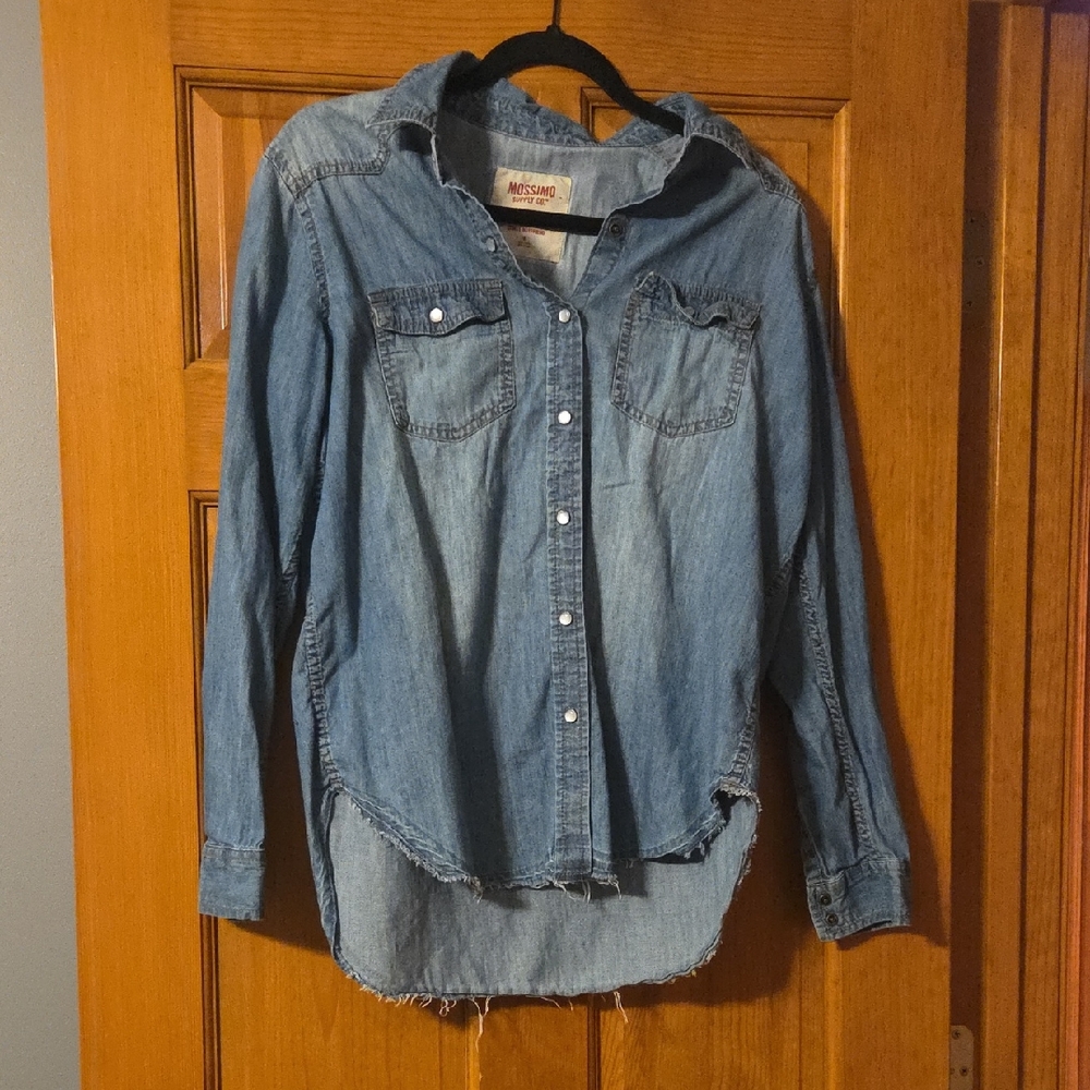 Mossimo Supply Co. Light Blue Boyfriend Fit Shirt